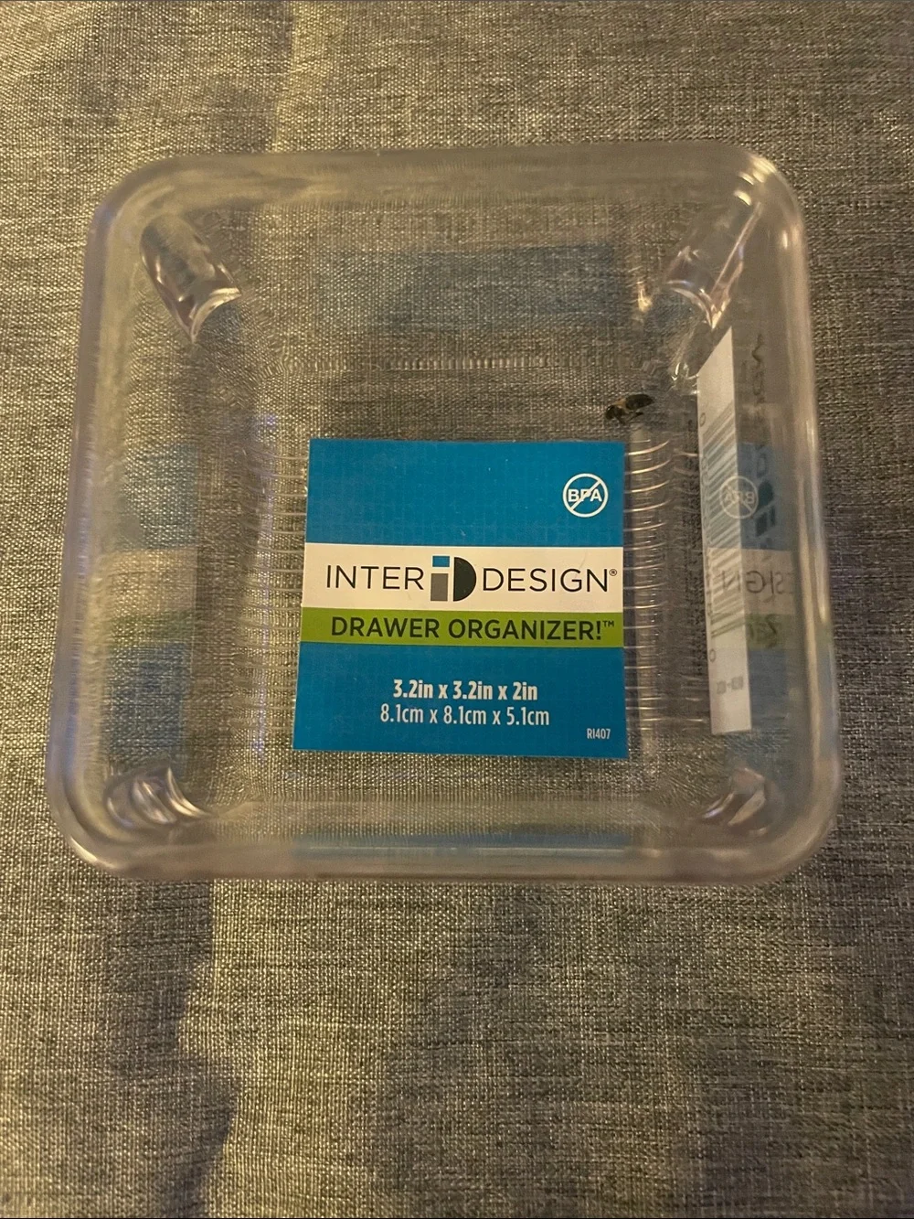 Six Clear Lucite Drawer Organizers - 3.2 x 3.2 x 2